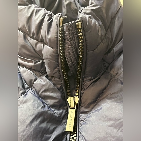 Michael Kors Packable Down Fill Dark Blue Puffer Coat Long Winter Jacket Size XS - Picture 8 of 16